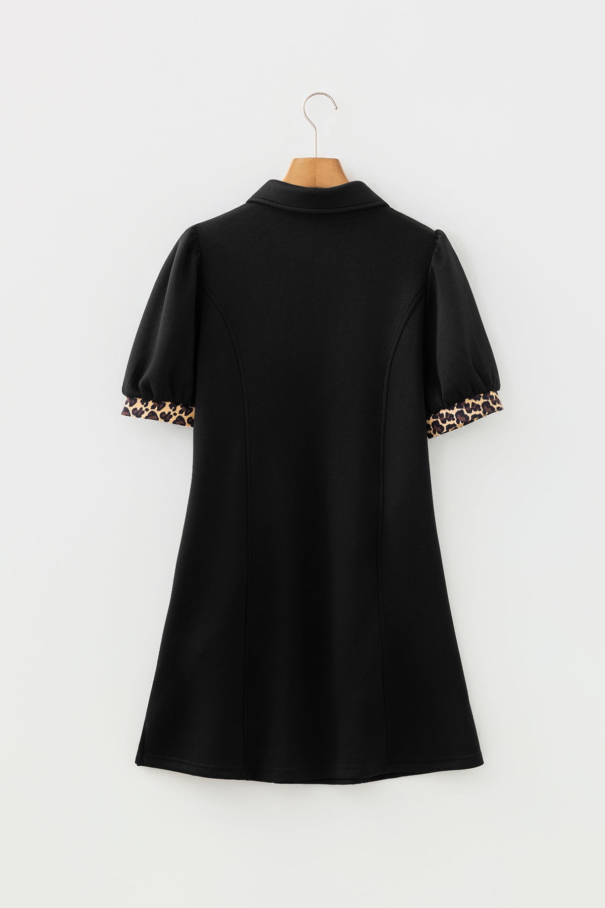 Leopard Accent Zip Mini Dress